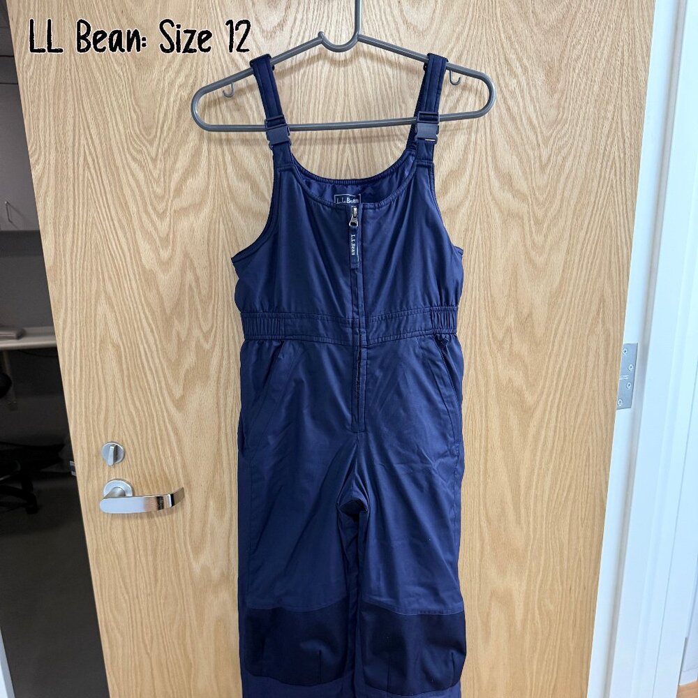 LL Bean Size 12 Kids' Cold Buster Snow Bibs
